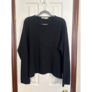 Perry Ellis Wool Blend‎ Sweater - Textured Knit Pullover - Black XL